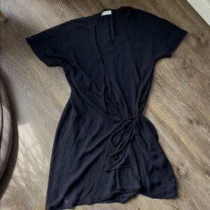Babaton Elegant Black Wrap Dress